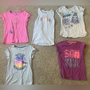 Girls' Pink and Gray Graphic T-Shirts bundle